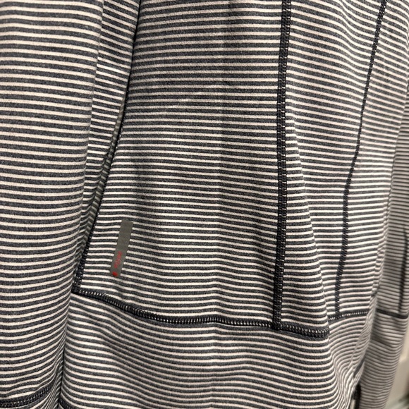 Zella Hooded Grey Stripe/Orange Zip*2Way Zipper Jacket size M - Picture 8 of 8